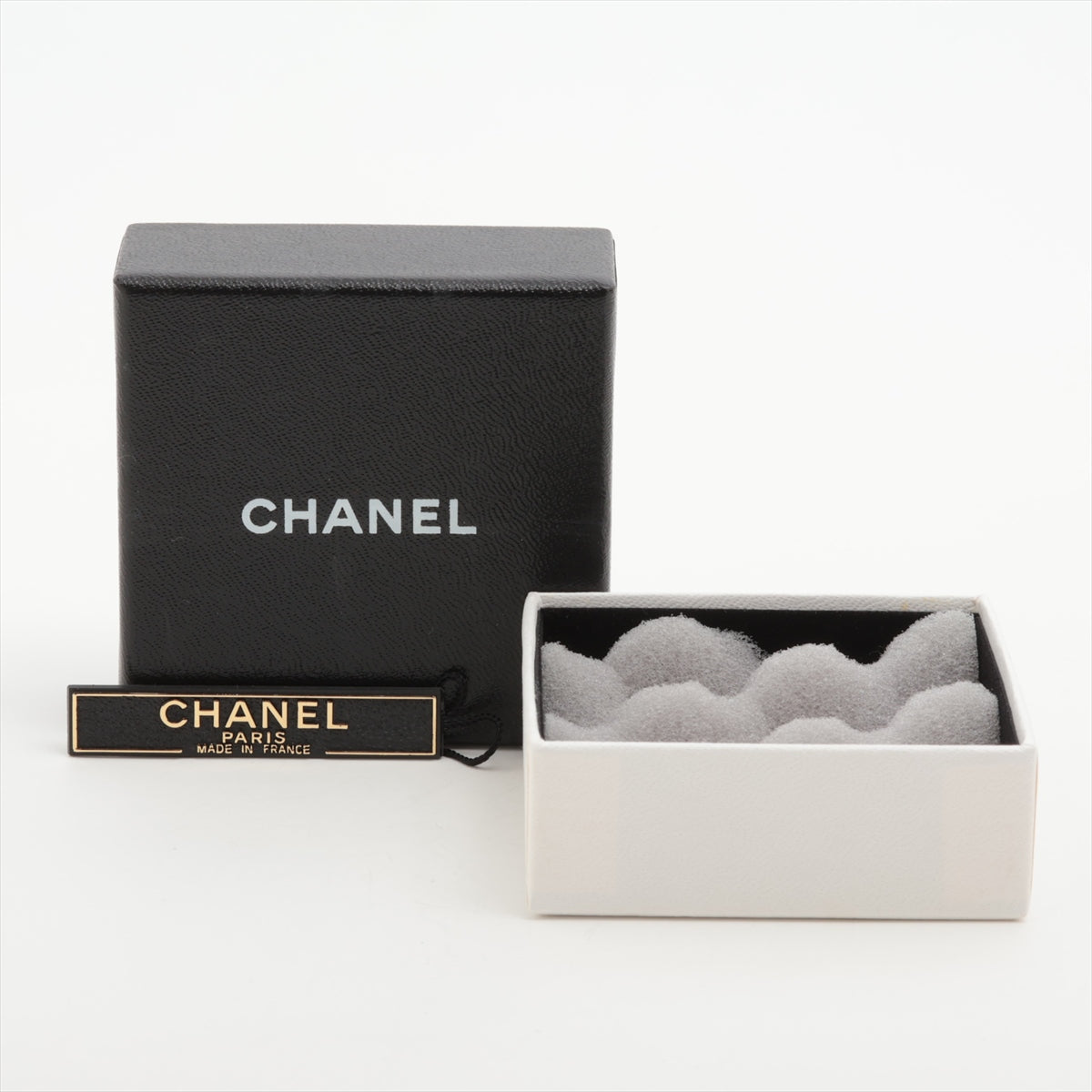 Chanel Coco Logo Rhinestone Silver Stud Earrings Costume Jewellery
