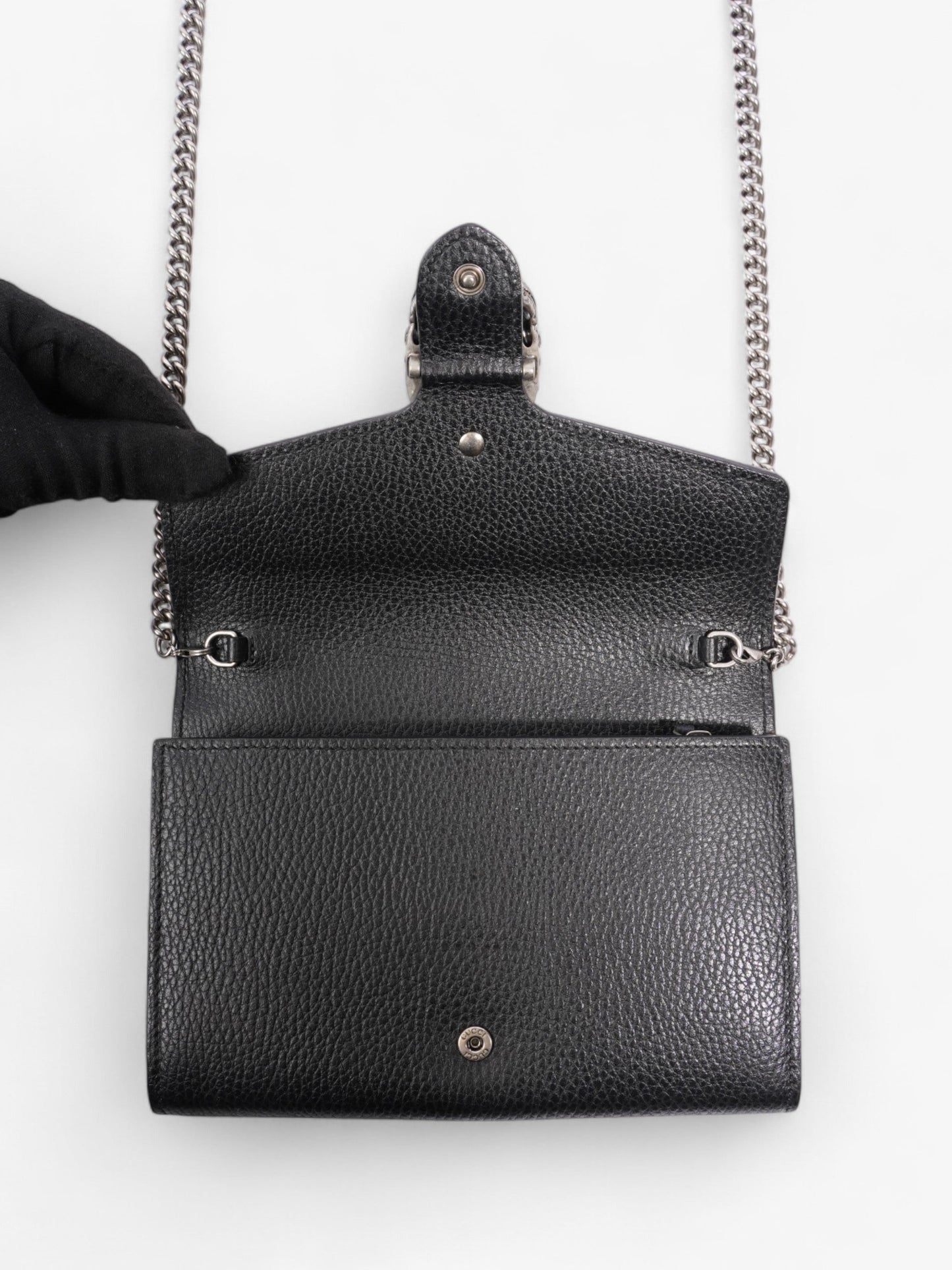 Gucci Dionysus Chain Wallet Black Leather