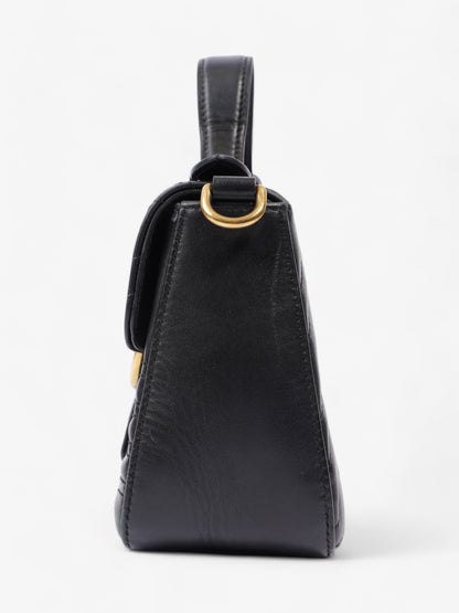 Gucci GG Marmont Top Handle Bag Black Matelasse Leather Mini