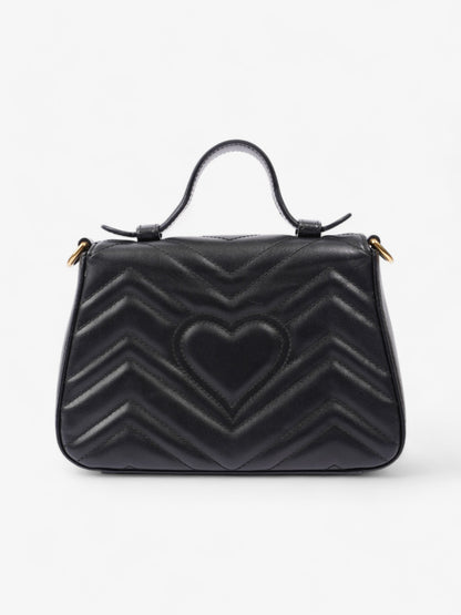 Gucci GG Marmont Top Handle Bag Black Matelasse Leather Mini