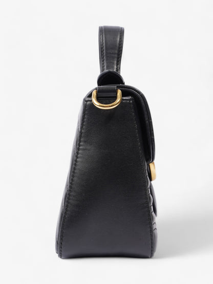 Gucci GG Marmont Top Handle Bag Black Matelasse Leather Mini
