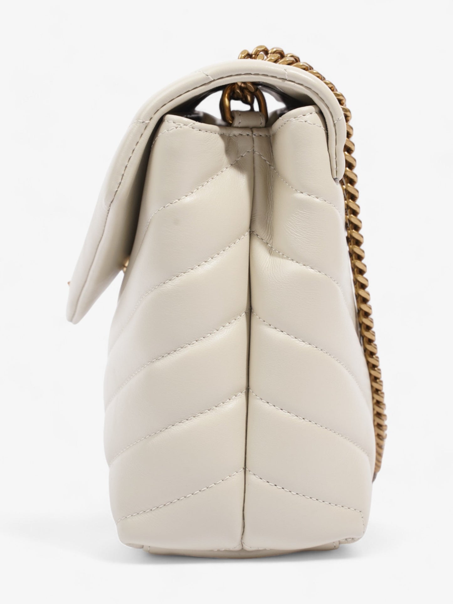 Saint Laurent LouLou Blanc Vintage Calfskin Leather Small