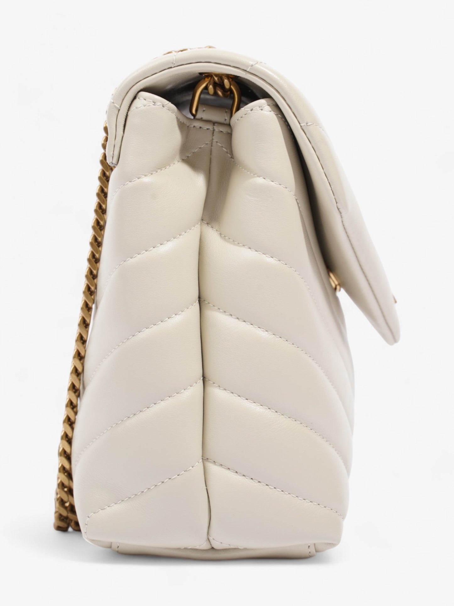 Saint Laurent LouLou Blanc Vintage Calfskin Leather Small