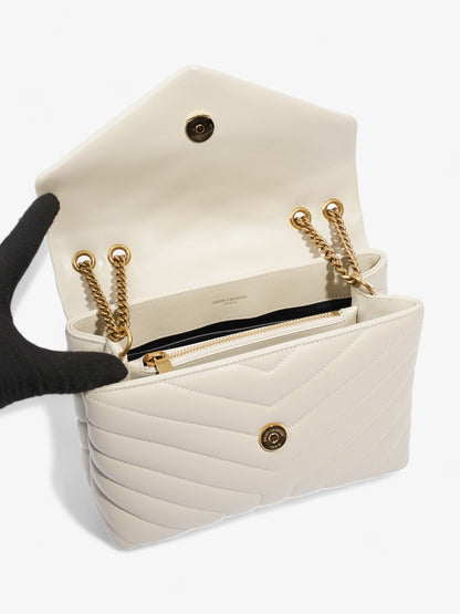 Saint Laurent LouLou Blanc Vintage Calfskin Leather Small