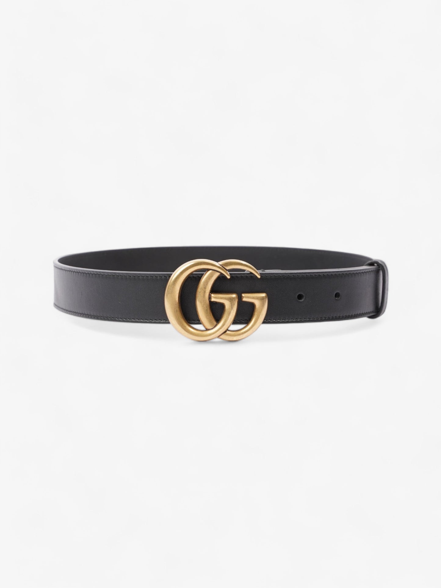 Gucci GG Marmont Thin Belt Black Leather 70cm 28"