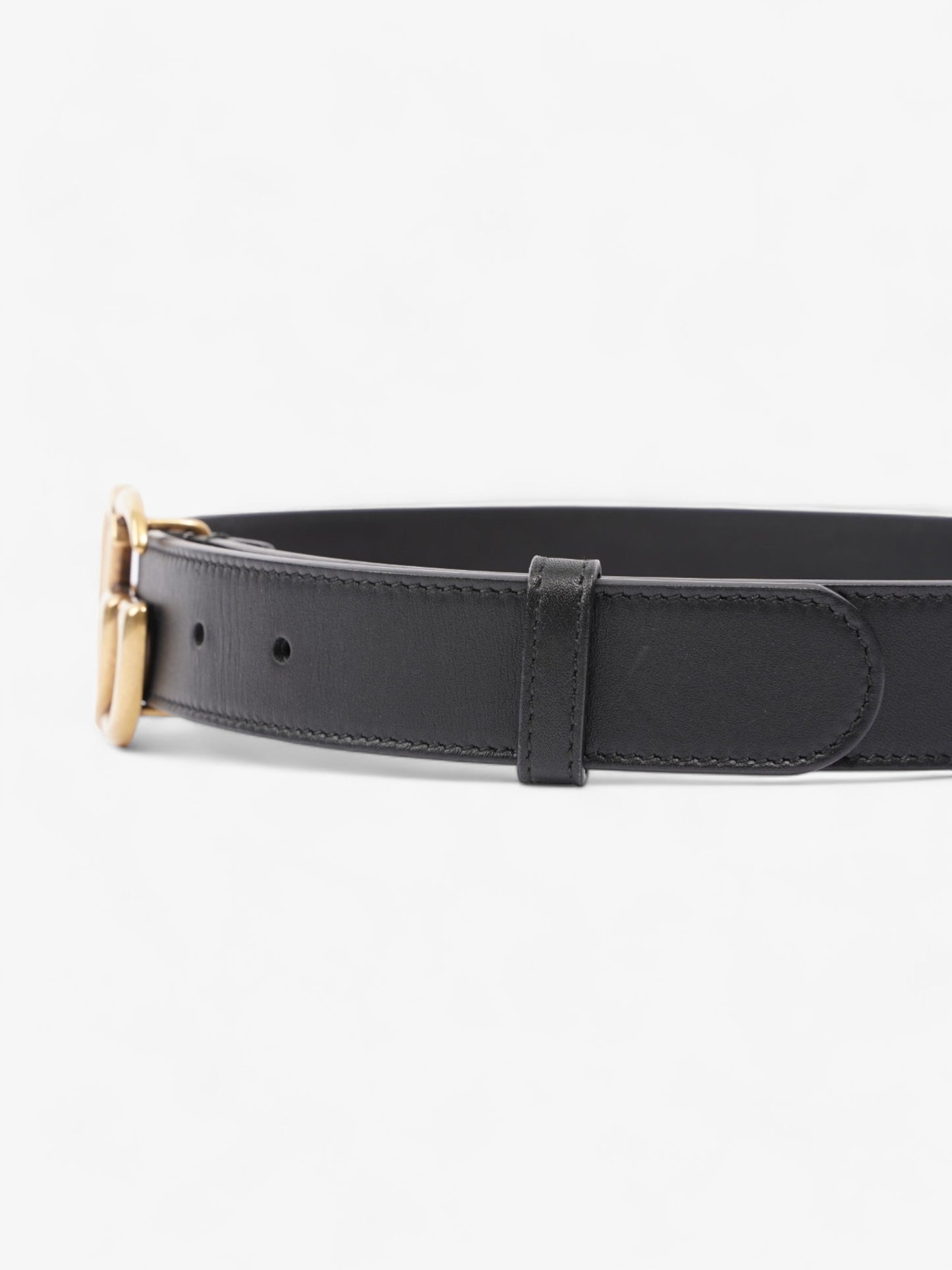 Gucci GG Marmont Thin Belt Black Leather 70cm 28"