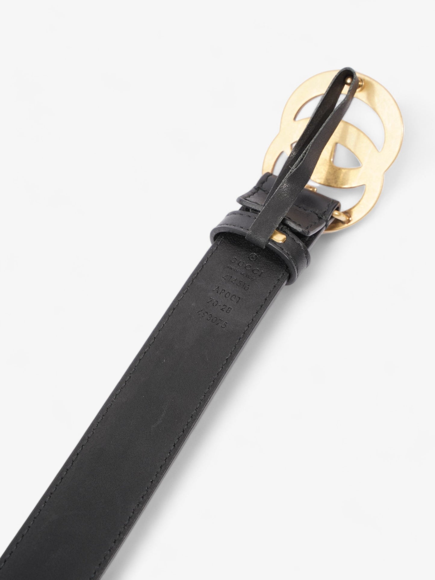 Gucci GG Marmont Thin Belt Black Leather 70cm 28"