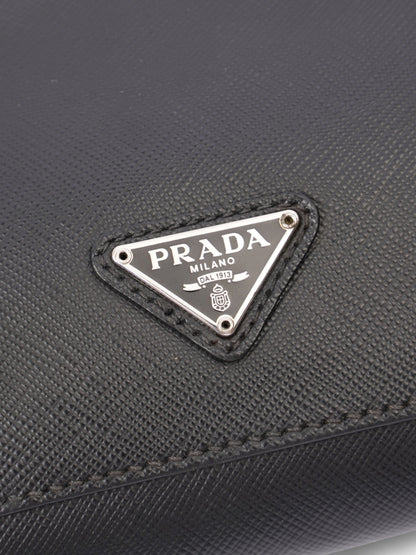 Prada Wristlet Black Saffiano Leather