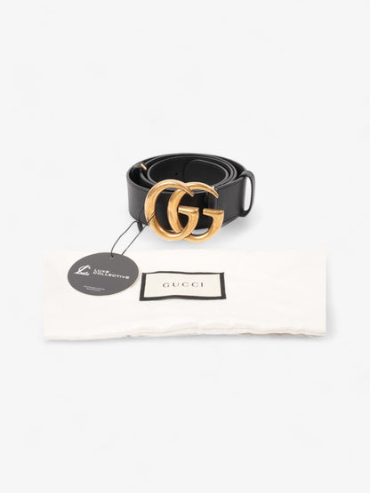 Gucci GG Marmont 2015 Re-Edition Wide Belt Black / Gold Leather 90cm / 36"