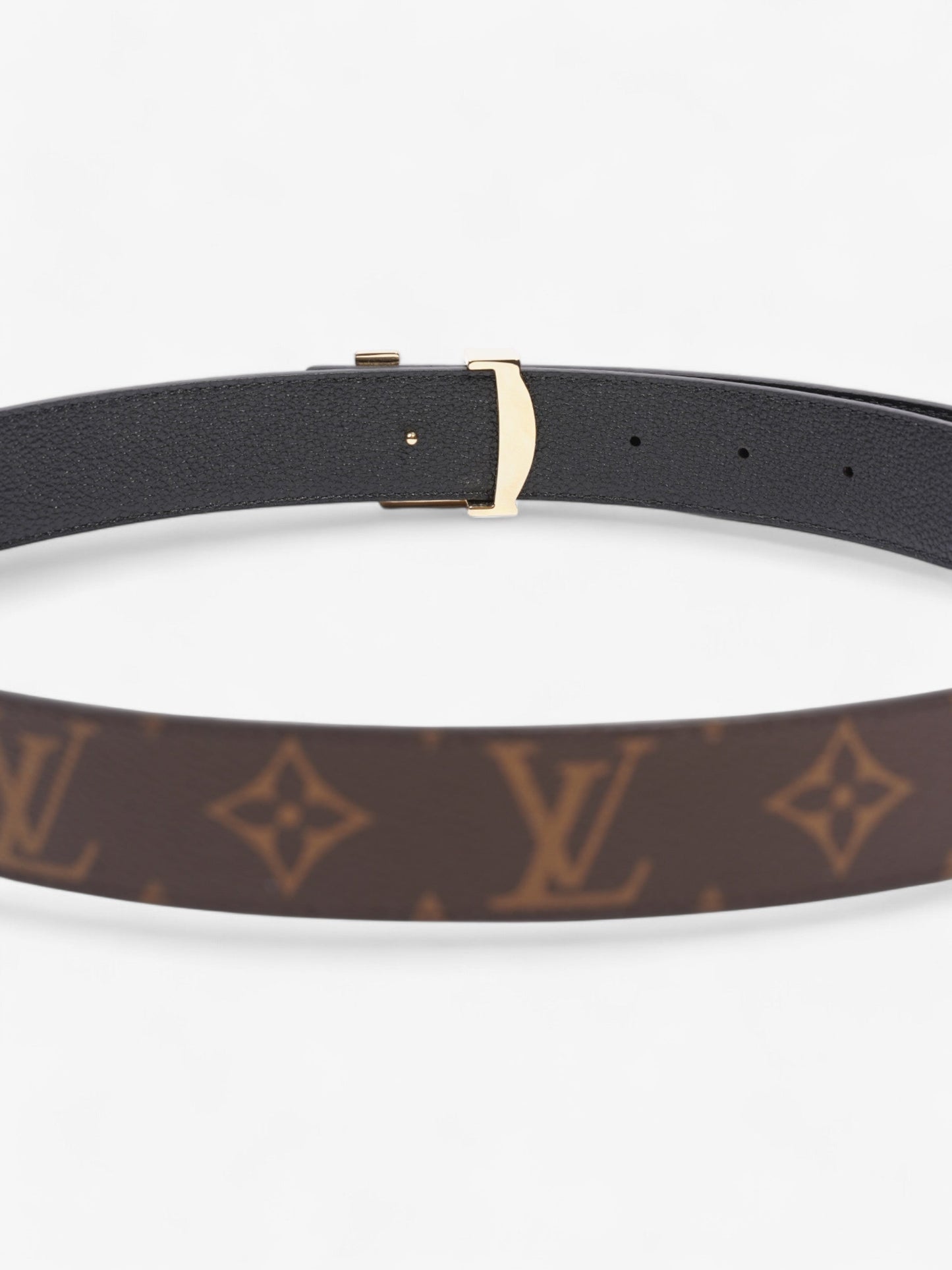 Louis Vuitton 30mm Reversible Belt Monogram / Black Coated Canvas 85cm 34"