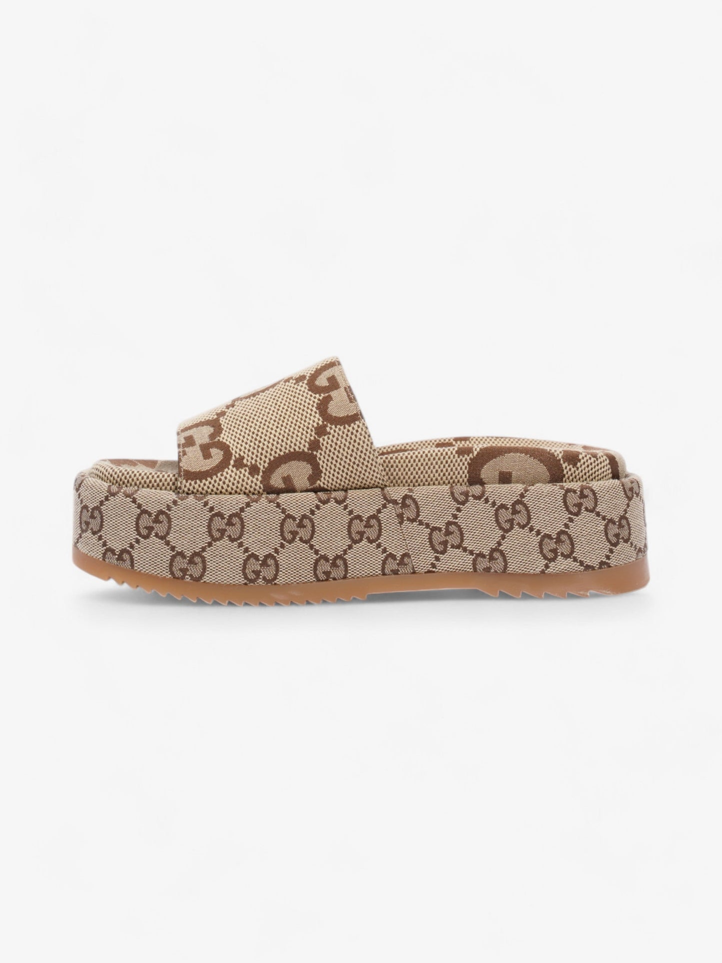 Gucci GG Platform Sandals Beige  / Brown Canvas EU 35 UK 2