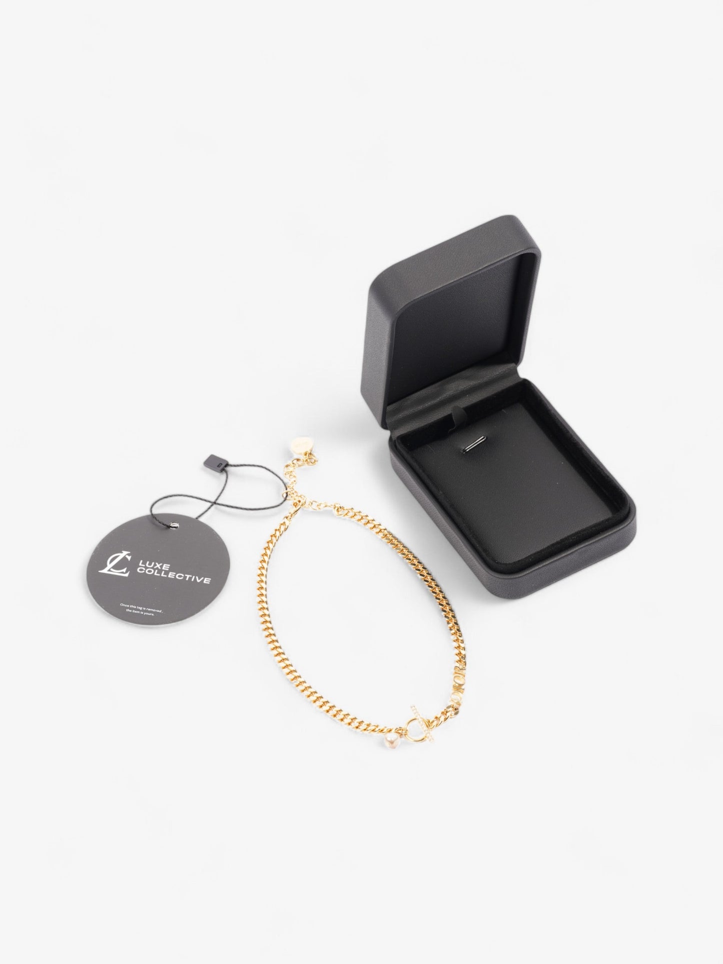 Christian Dior Dior Pearl Detailed Necklace Gold Base Metal
