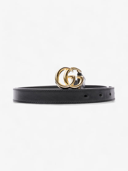 Gucci GG Marmont Thin Belt Black / Gold Leather 90cm / 36"