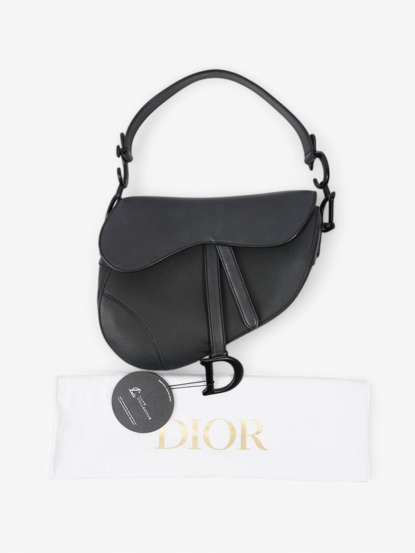 Christian Dior Saddle Bag Black Leather