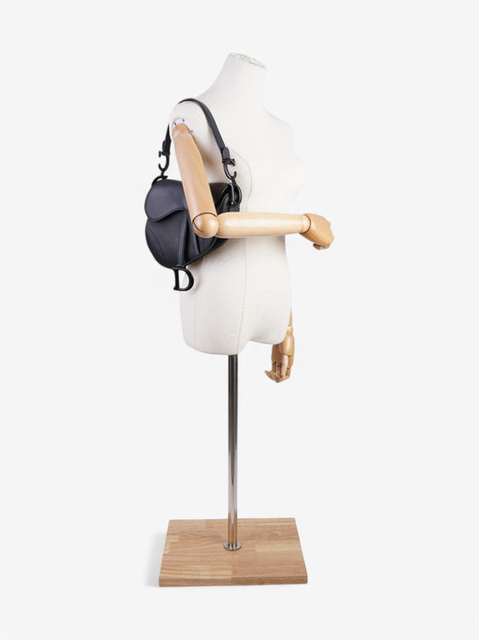 Christian Dior Saddle Bag Black Leather