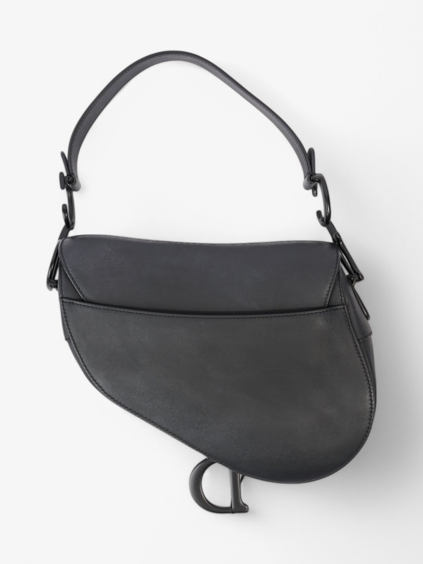 Christian Dior Saddle Bag Black Leather
