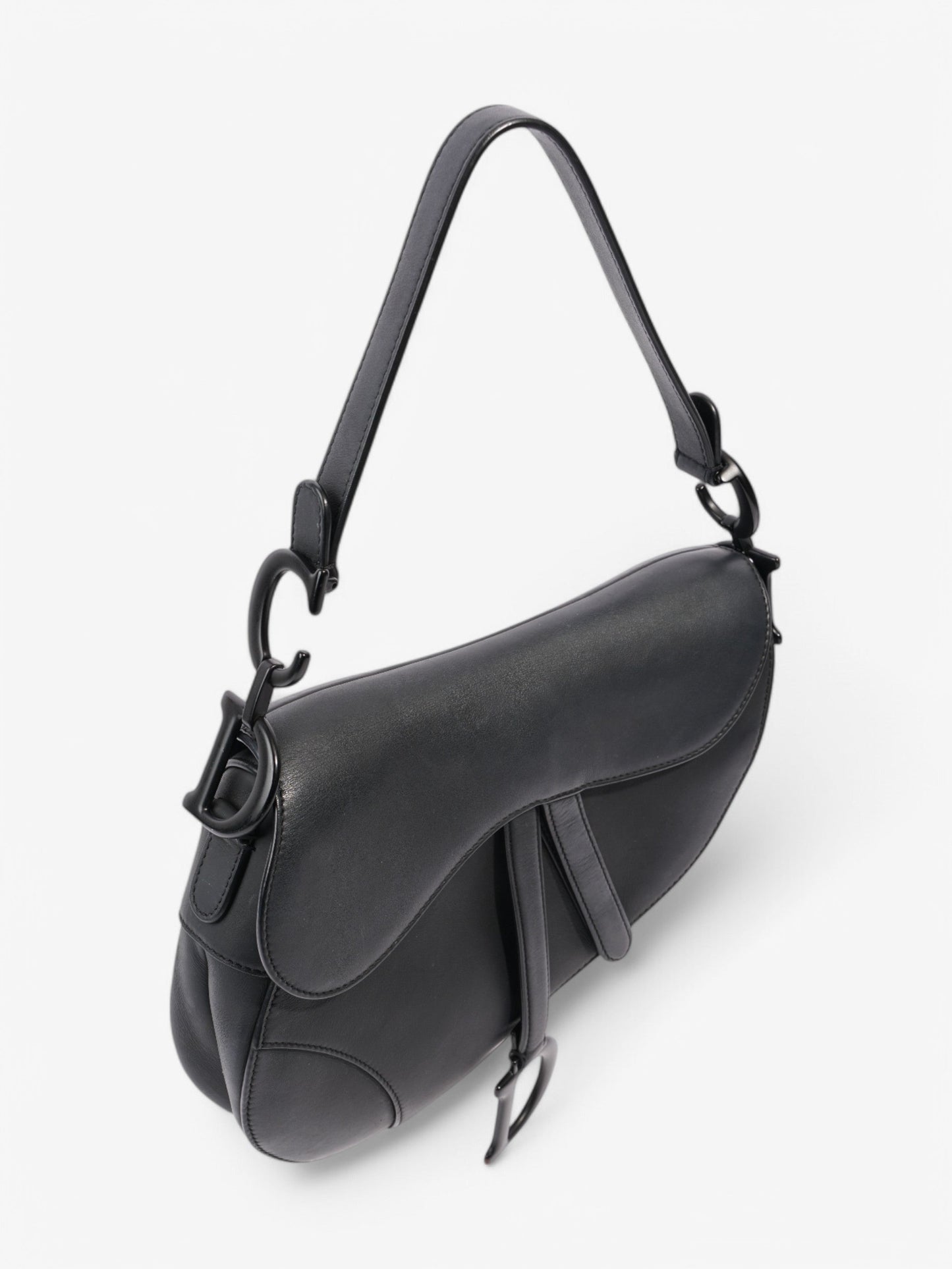 Christian Dior Saddle Bag Black Leather