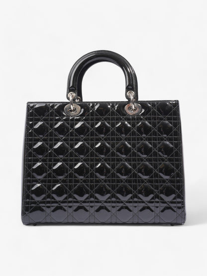 Christian Dior Lady Dior Black Patent Leather Large