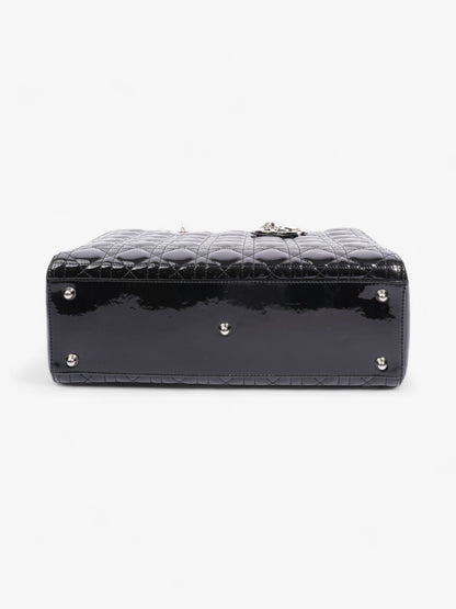 Christian Dior Lady Dior Black Patent Leather Large