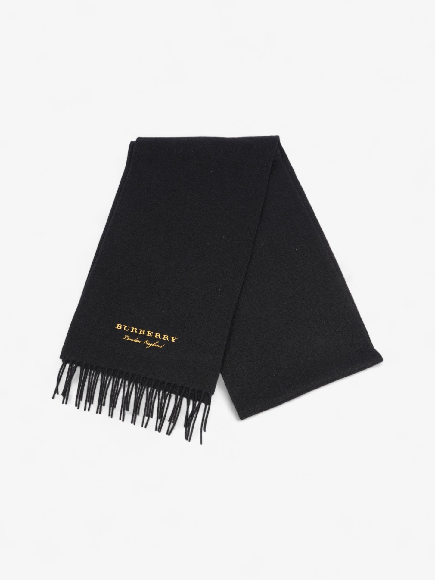 Burberry Logo Scarf Black / Yellow Cashmere