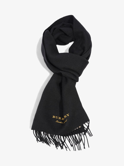 Burberry Logo Scarf Black / Yellow Cashmere