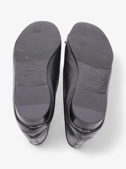 Chanel CC Ballerina Pumps Black Leather EU 37.5 UK 4.5