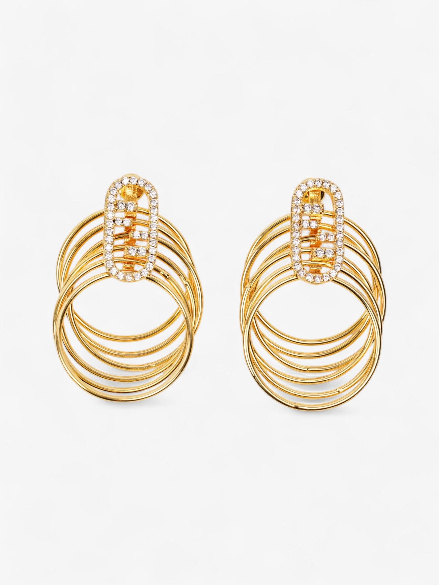 Fendi FF Six Hoop Gold / White Base Metal