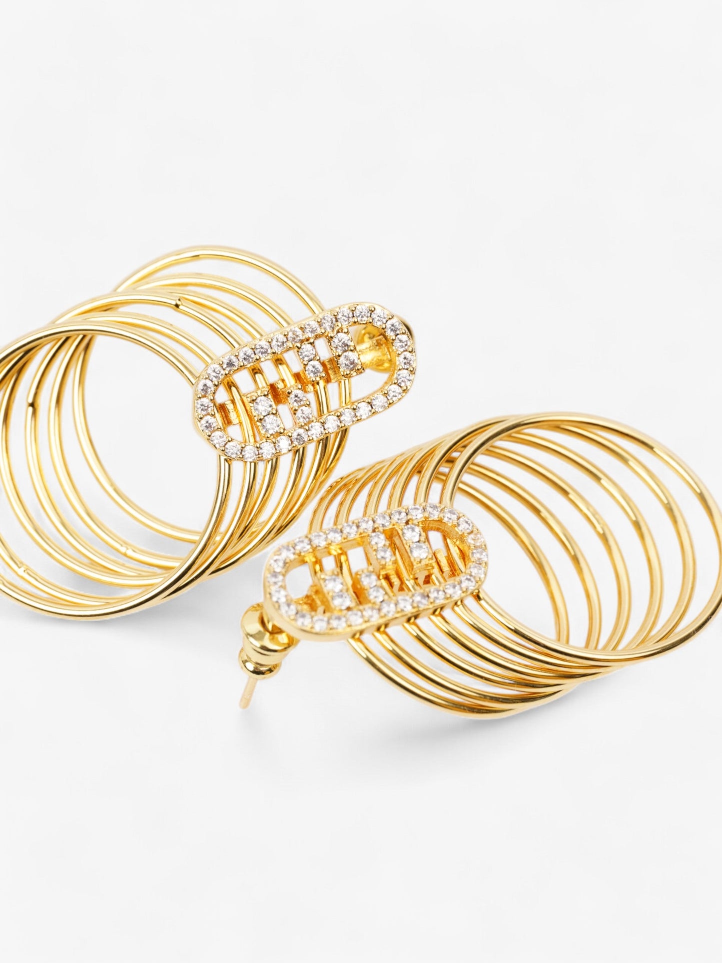 Fendi FF Six Hoop Gold / White Base Metal