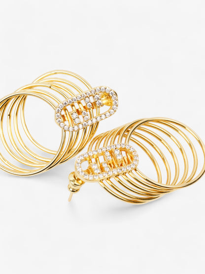 Fendi FF Six Hoop Gold / White Base Metal