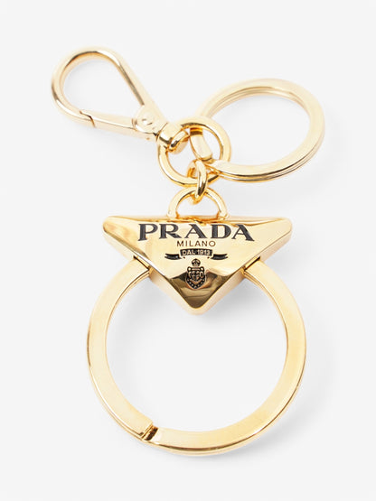 Prada Key Ring Gold Base Metal