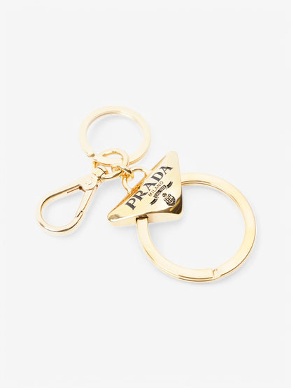 Prada Key Ring Gold Base Metal
