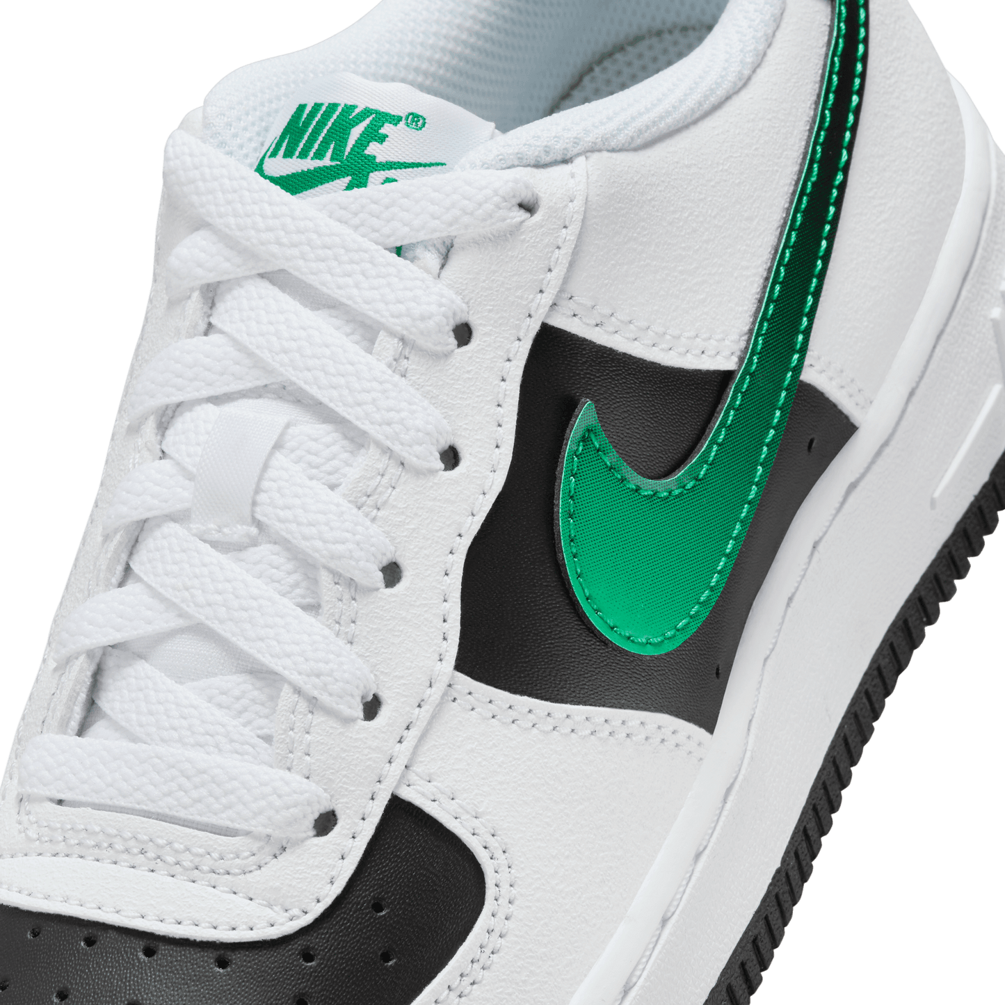 Big Kids' Nike Force 1 LV8 2 "Stadium White/Black Green"