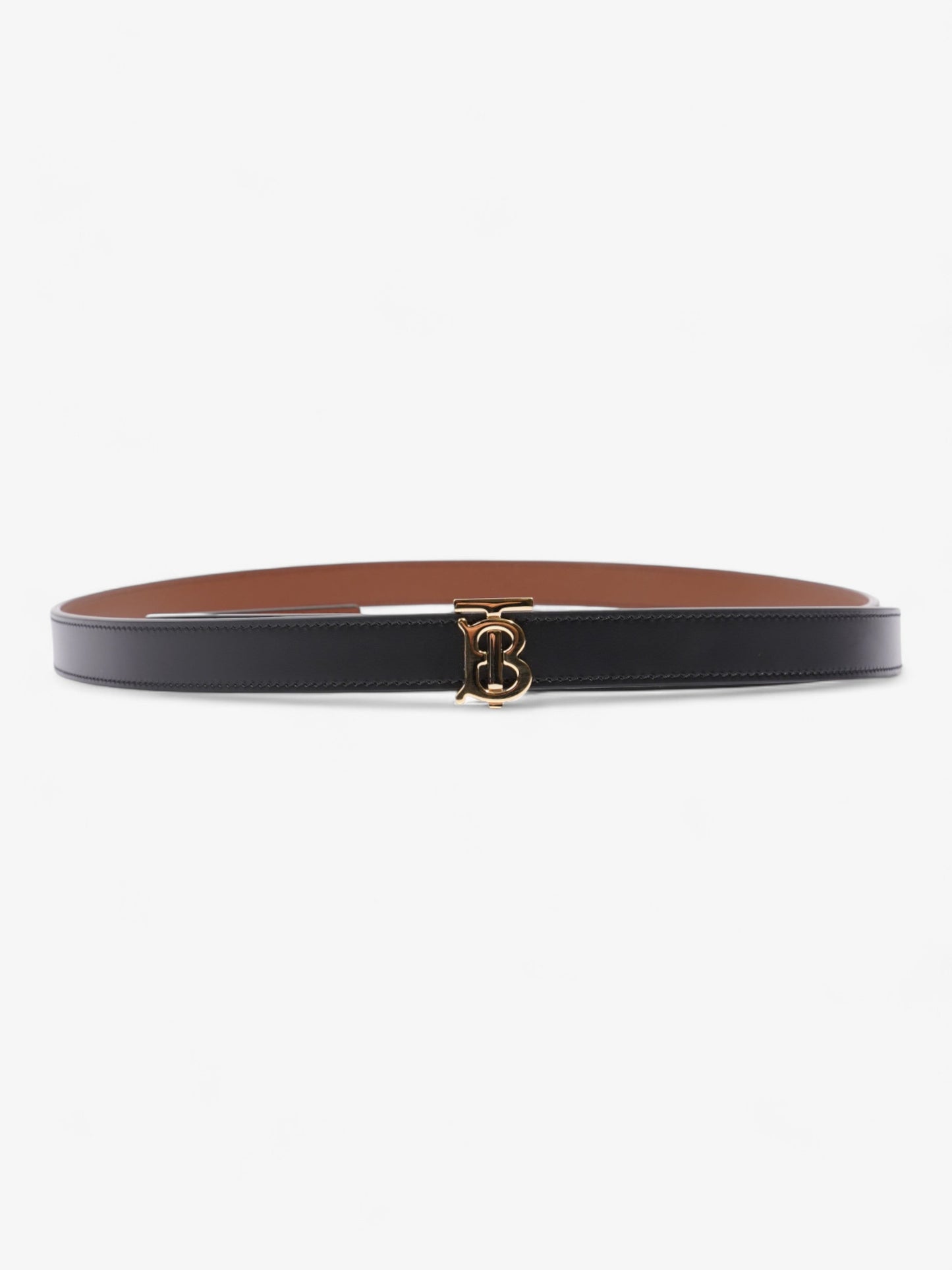 Burberry TB Reversible Belt Black / Gold / Brown Leather Large - 137cm
