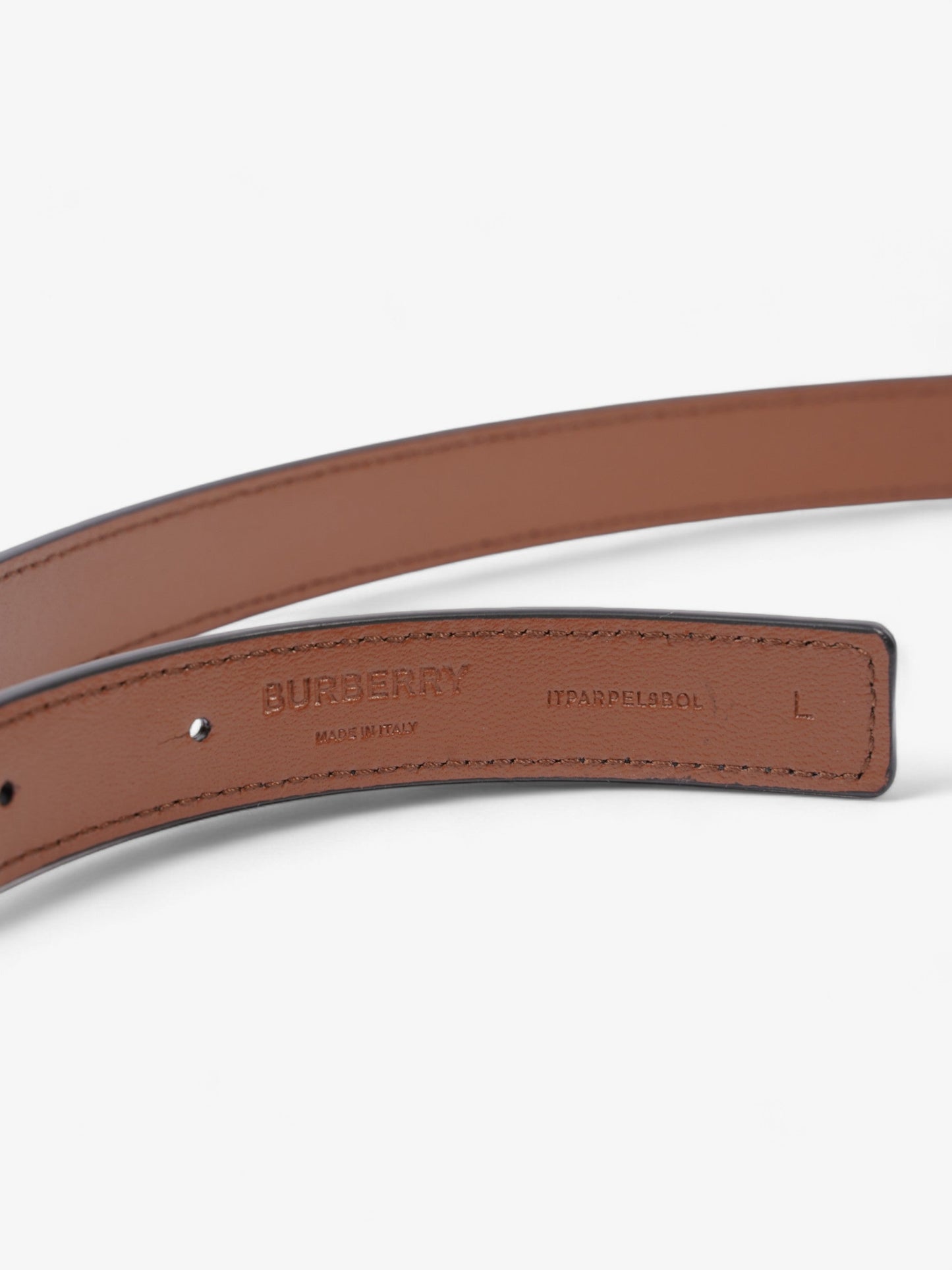 Burberry TB Reversible Belt Black / Gold / Brown Leather Large - 137cm