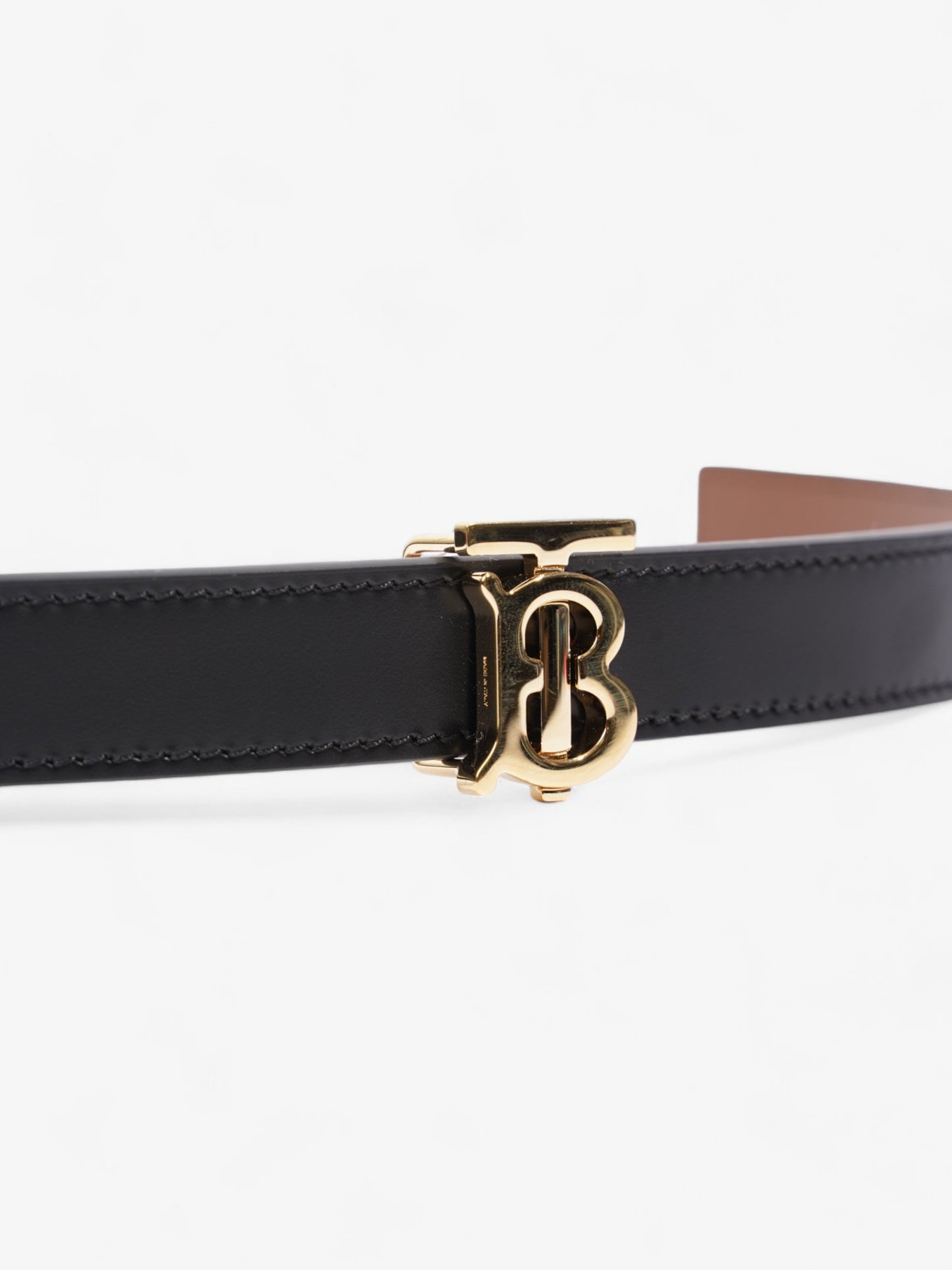 Burberry TB Reversible Belt Black / Gold / Brown Leather Large - 137cm