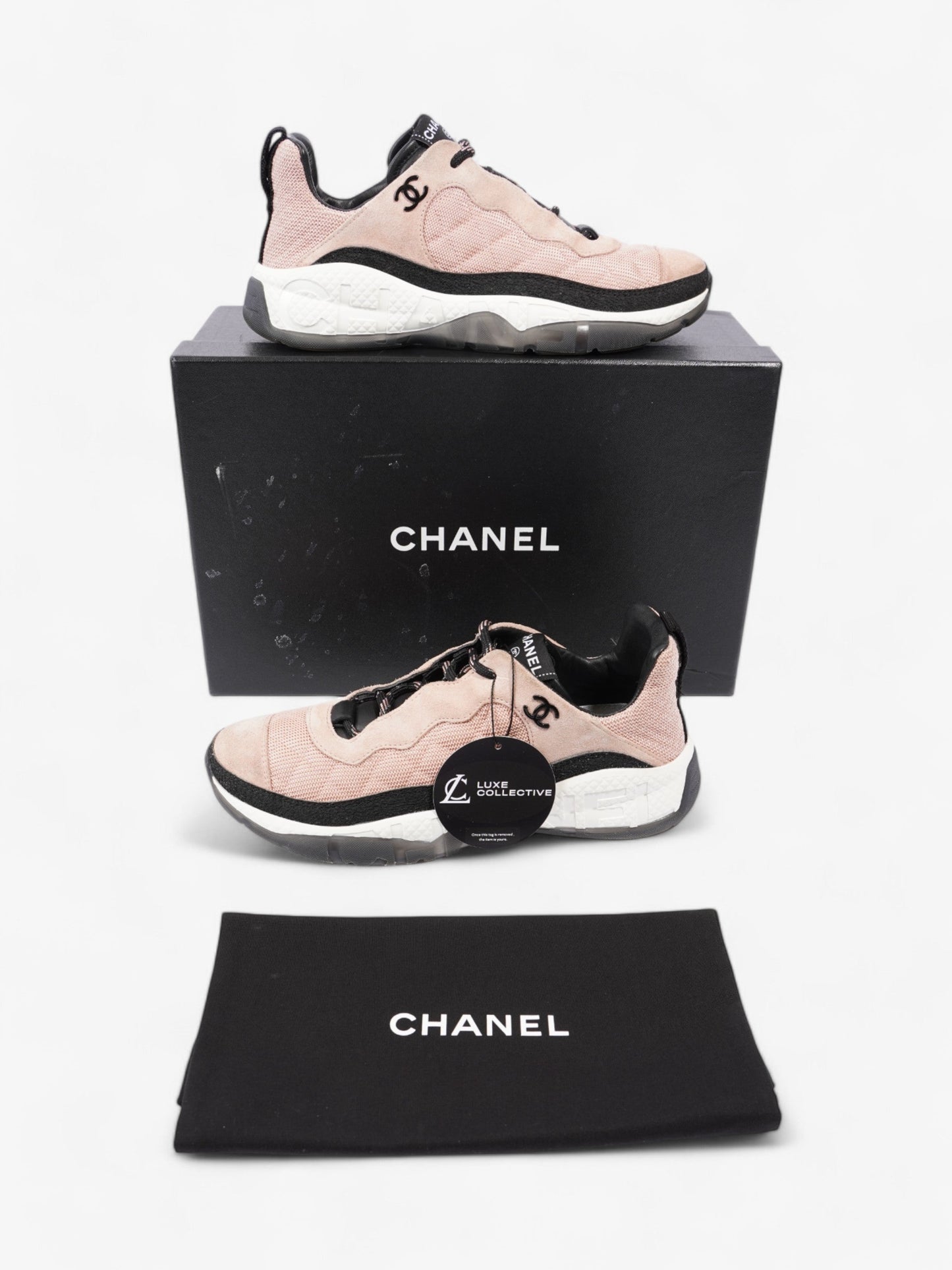 Chanel CC Sneakers Pink / Black Mesh EU 39 UK 6