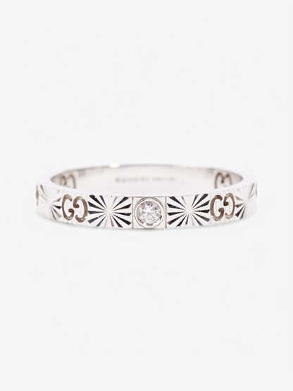 Gucci GG Cut Out Diamond Ring White Gold White Gold 18 (Circumference - 58mm)