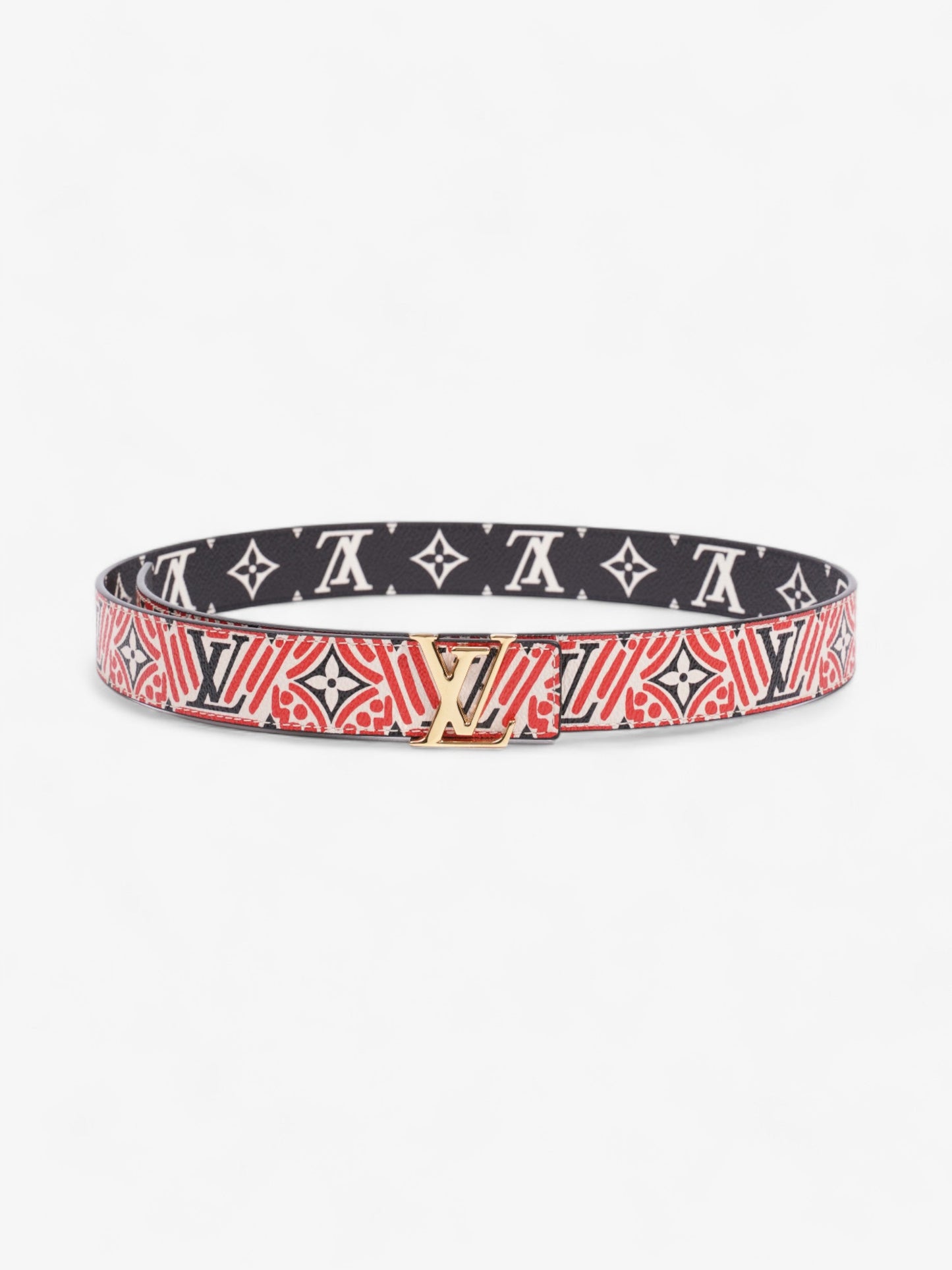 Louis Vuitton Crafty Iconic Reversible Belt Red / Black / White Coated Canvas 80cm 32"