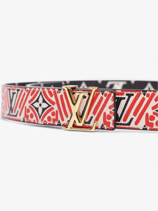Louis Vuitton Crafty Iconic Reversible Belt Red / Black / White Coated Canvas 80cm 32"