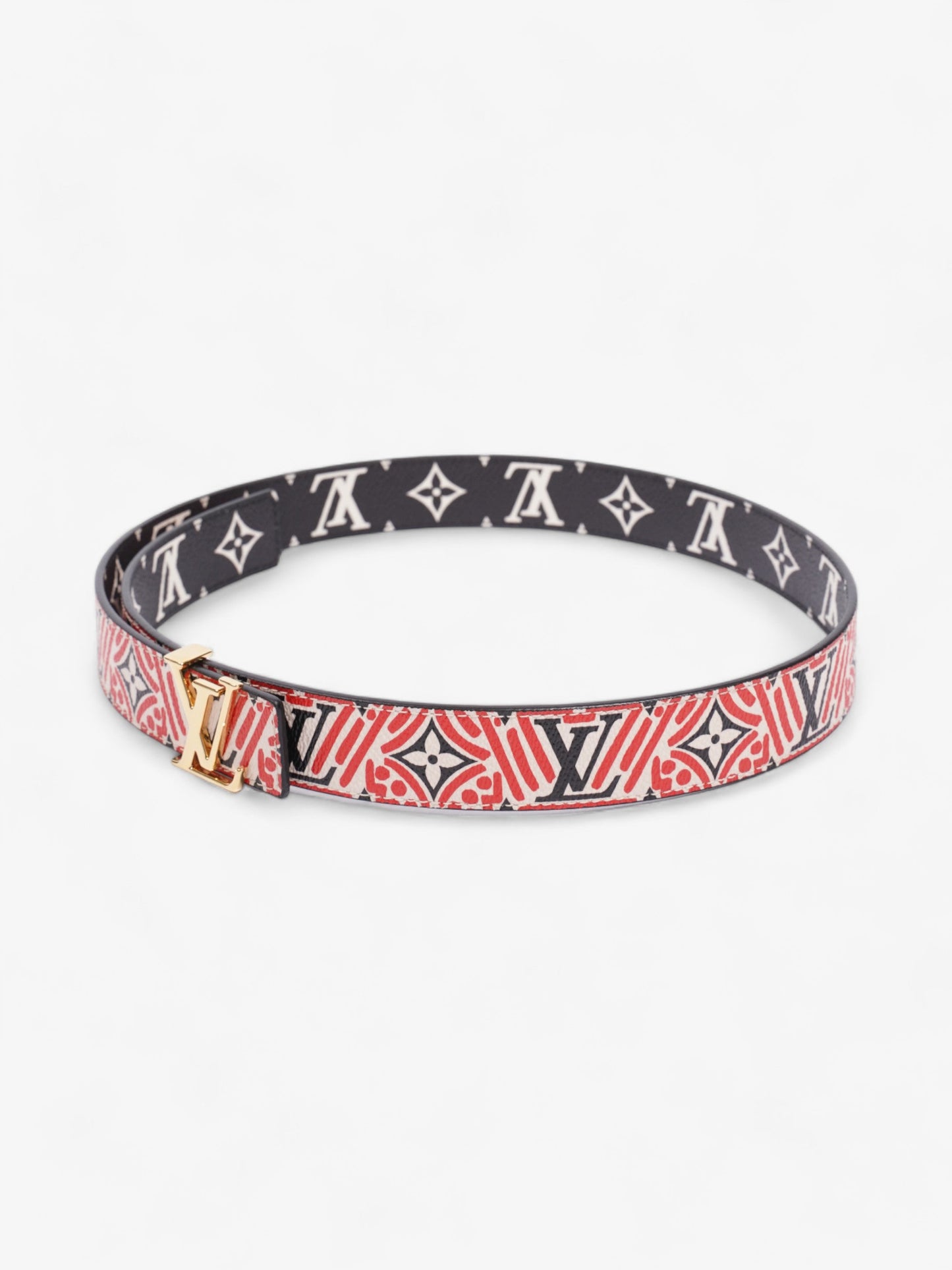 Louis Vuitton Crafty Iconic Reversible Belt Red / Black / White Coated Canvas 80cm 32"