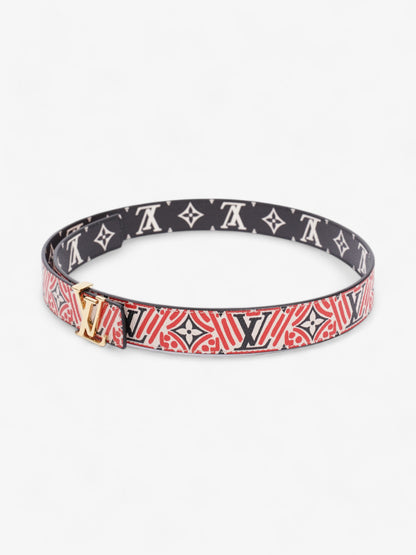 Louis Vuitton Crafty Iconic Reversible Belt Red / Black / White Coated Canvas 80cm 32"