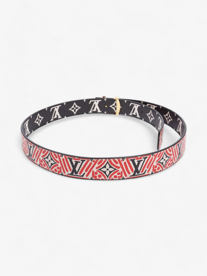 Louis Vuitton Crafty Iconic Reversible Belt Red / Black / White Coated Canvas 80cm 32"