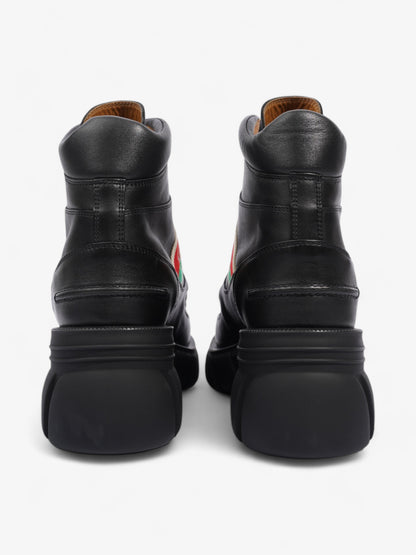 Gucci Interlocking GG Ankle Boots 65 Black / Red / Green Leather EU 42 UK 9