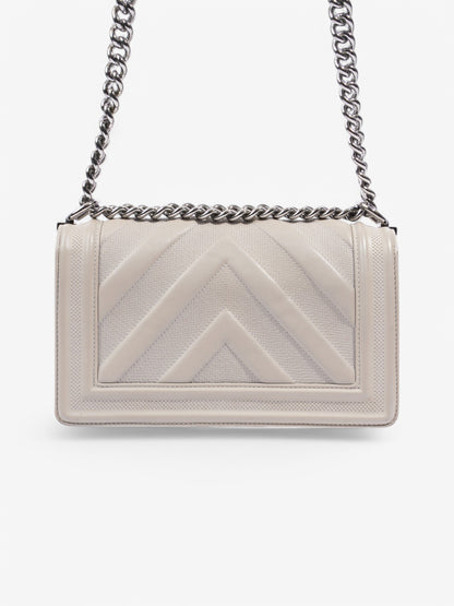 Chanel Boy Bag Grey Lambskin Leather Medium