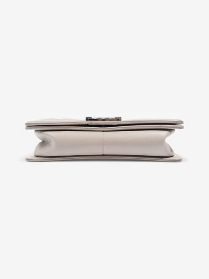 Chanel Boy Bag Grey Lambskin Leather Medium