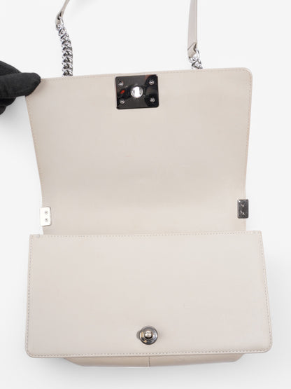 Chanel Boy Bag Grey Lambskin Leather Medium