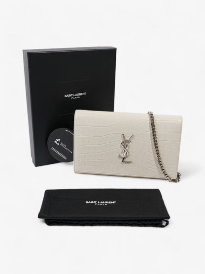 Saint Laurent Kate Chain Wallet Off White Calfskin Leather