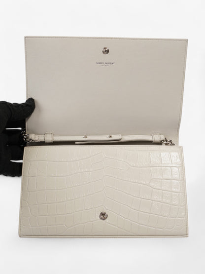 Saint Laurent Kate Chain Wallet Off White Calfskin Leather