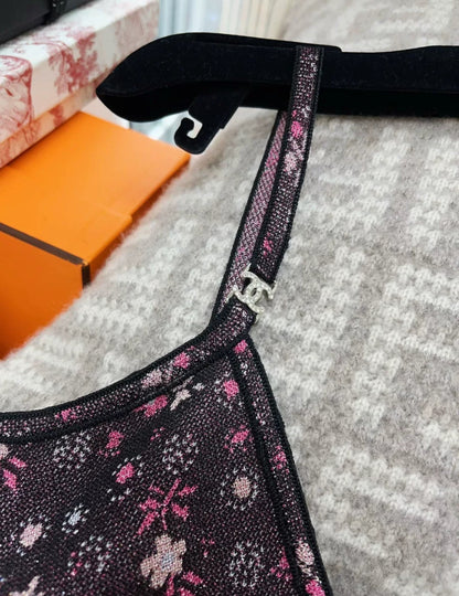 Chanel 24B colorful flower knitted top
