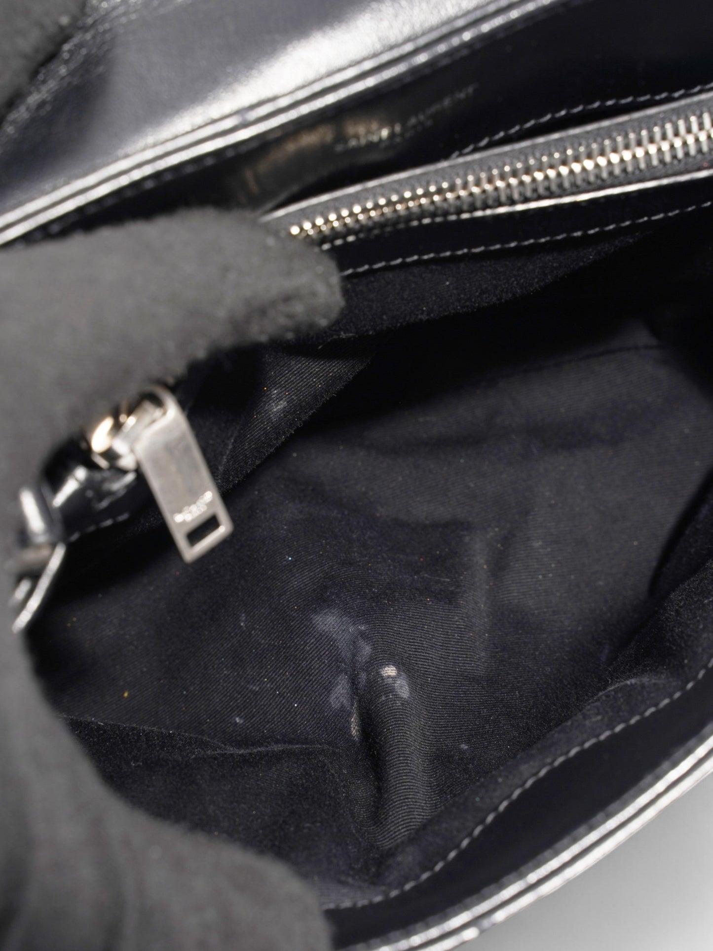 Saint Laurent Lou Lou Black Calfskin Leather Small